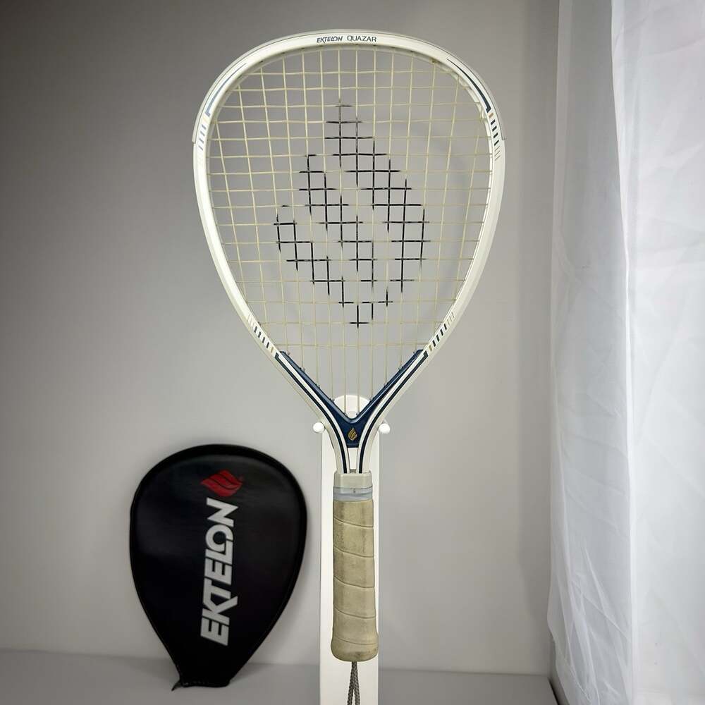 Ektelon Quazar Racquetball Racquet 8.4 oz White Blue Vintage w/ Original Cover